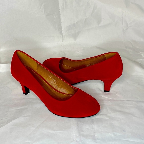 Shoes - Red suede pumps size 8.5